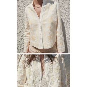 Zara Cream Textured Blazer